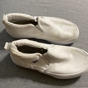 White slip on vans size 12 used - dirty see pics